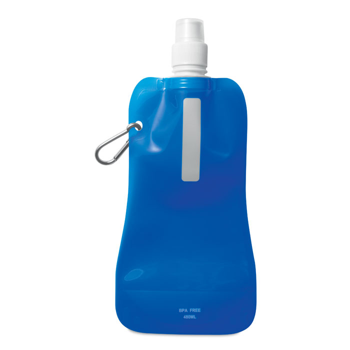 Gourde pliable et publicitaire 480 ml Gates Bleu transparent